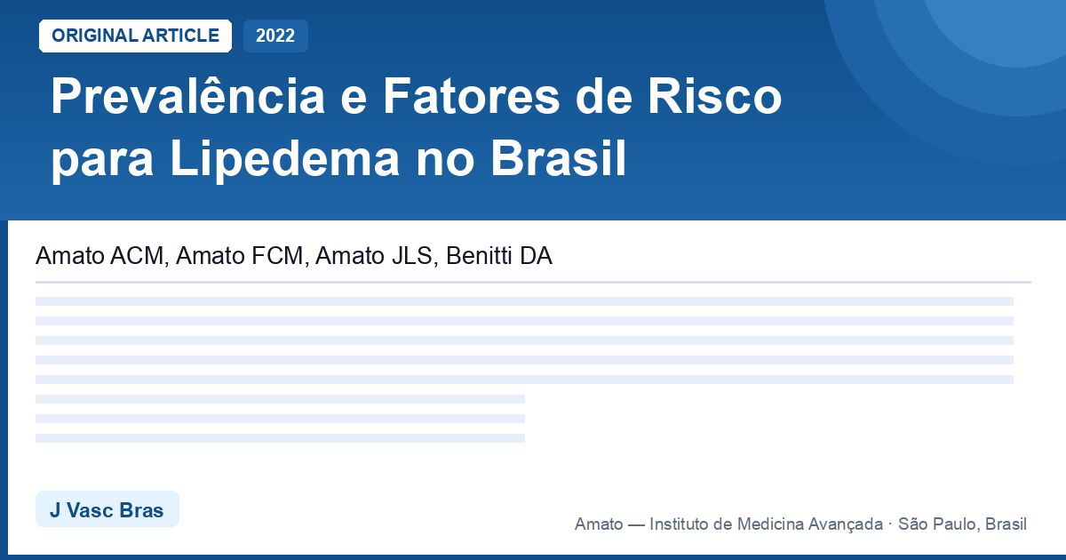 Prevalência do lipedema no Brasil: os dados oficiais