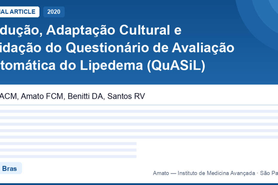 QuASiL: o questionário brasileiro validado para sintomas de lipedema
