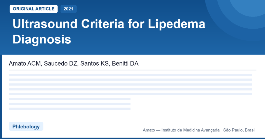 Ultrassom no diagnóstico do lipedema: critérios objetivos