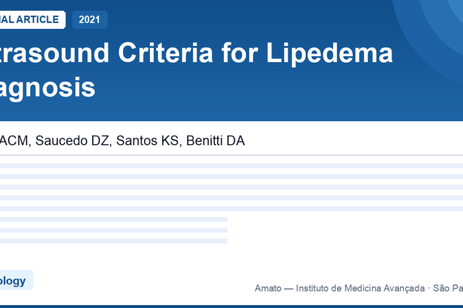 Ultrassom no diagnóstico do lipedema: critérios objetivos