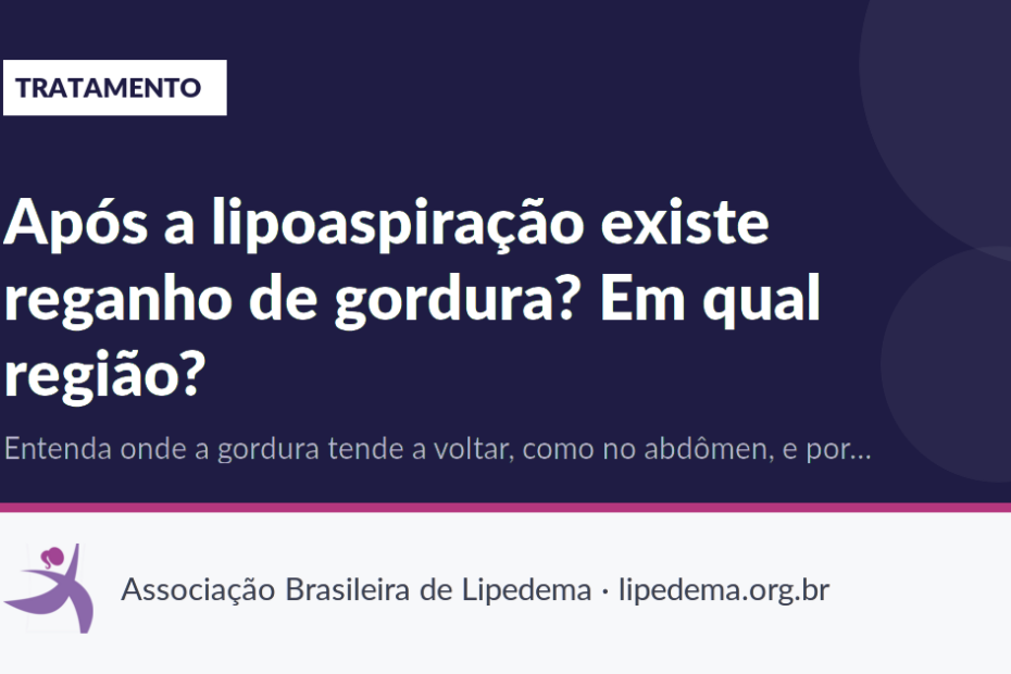 Após a lipoaspiração existe reganho de gordura? Em qual região?