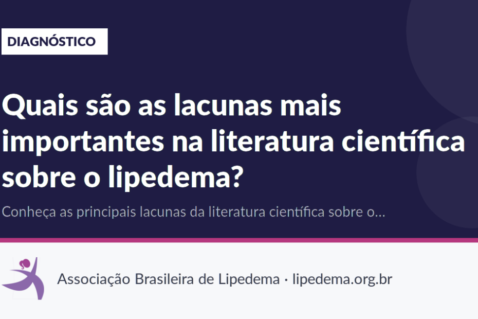 Quais são as lacunas mais importantes na literatura científica sobre o lipedema?